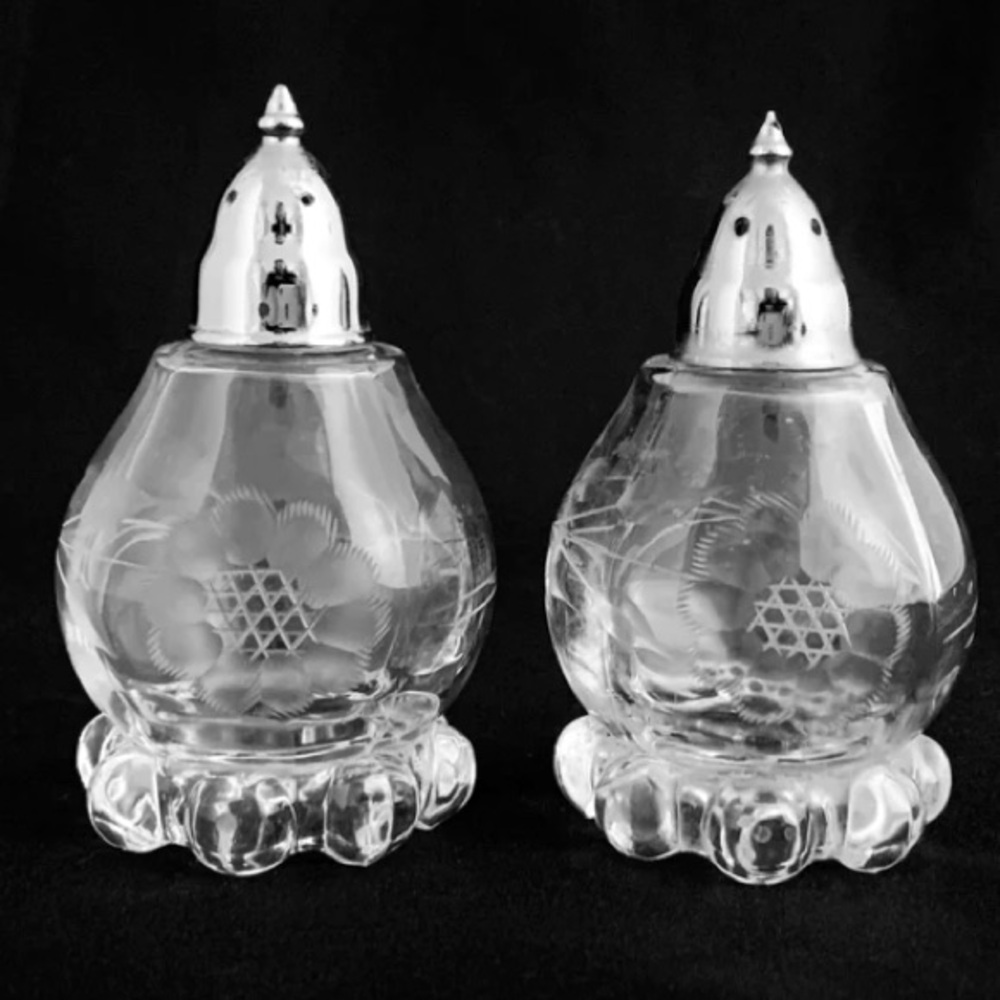 Vintage Candlewick Glass Salt and Pepper Shakers